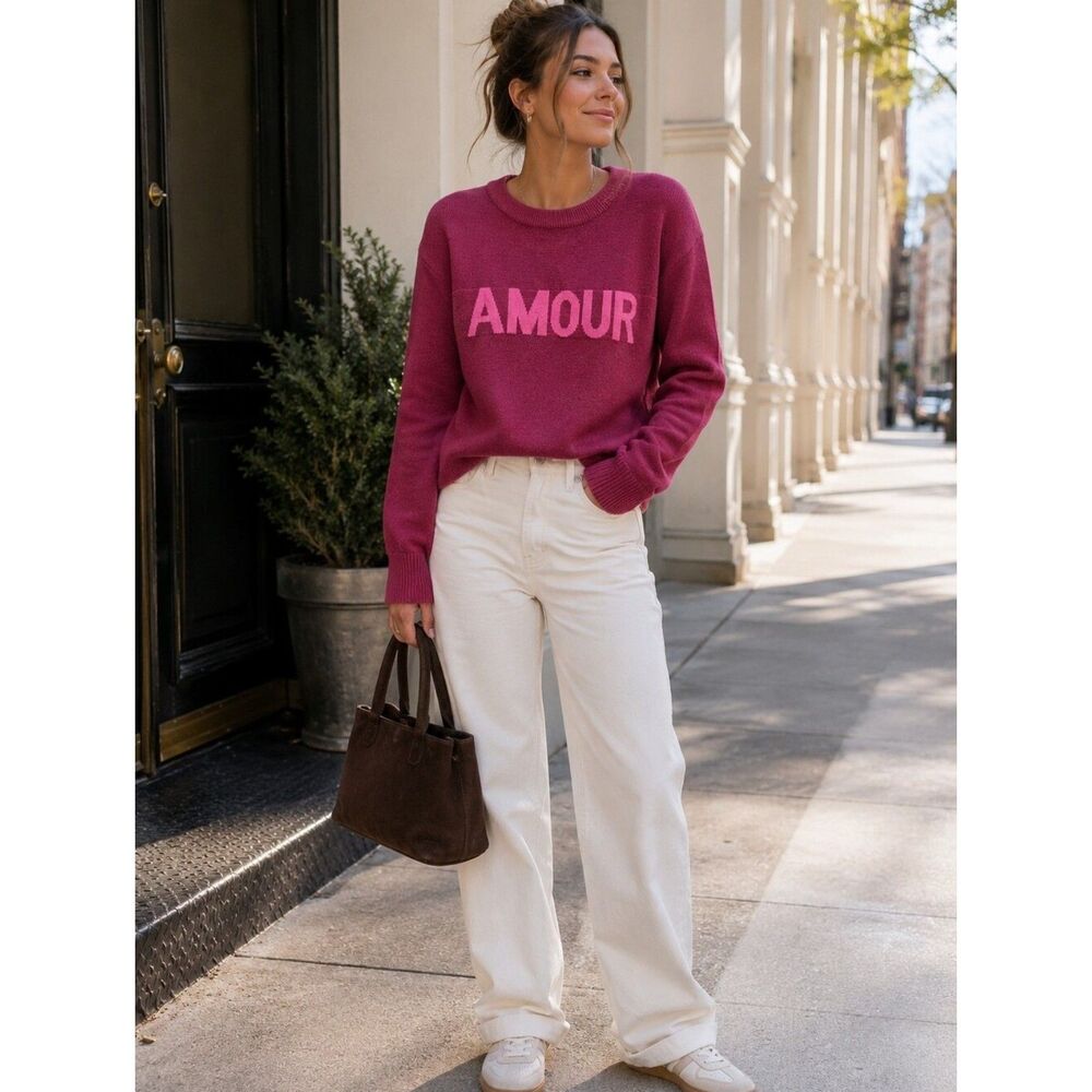 In April 1986 Mauve Amour Sweater Women's Medium European Paris